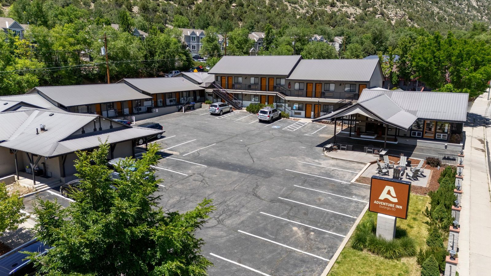 Aerial View of Adventure Inn Durango - Boutique Hotel Durango Colorado