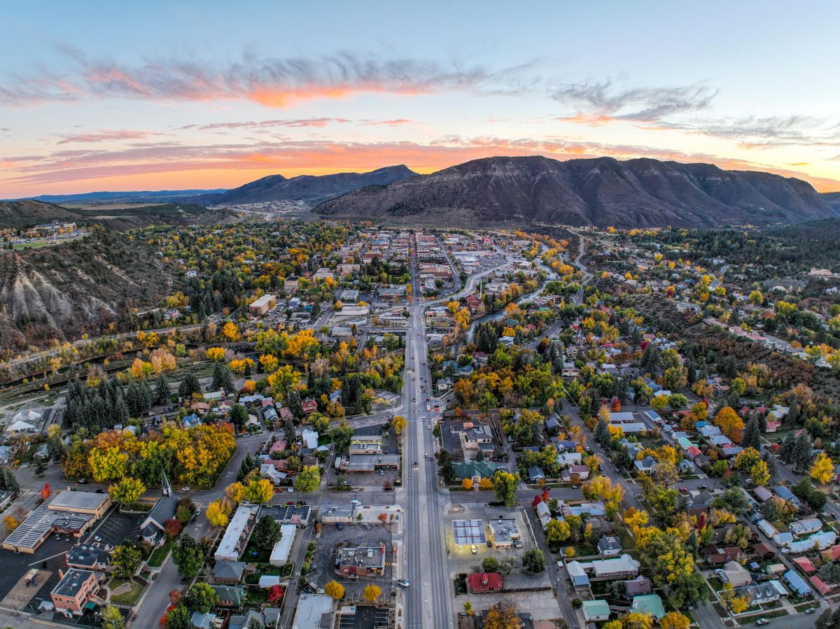 Victorian-era buildings along Main Avenue in historic downtown Durango, Colorado